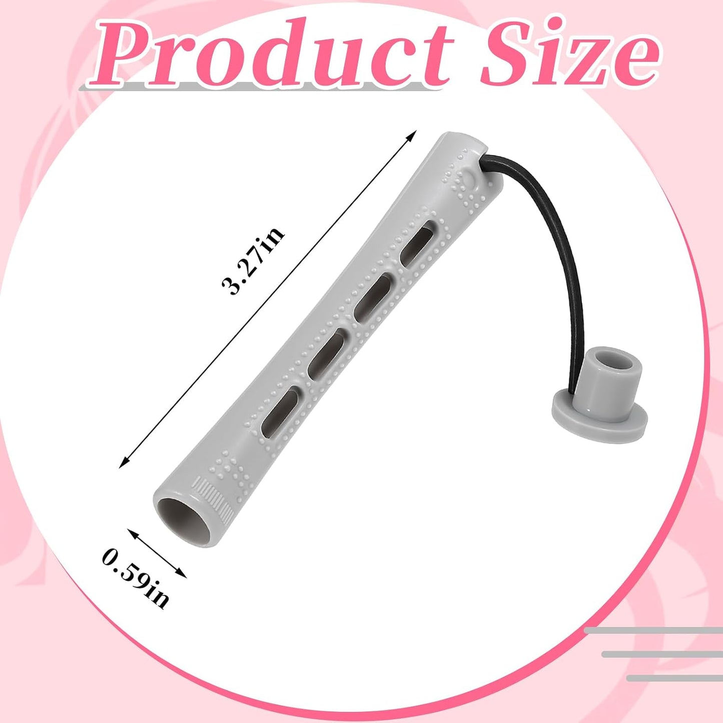 160 Pcs Perm Rods for Natural Hair - No-Heat Plastic Curling Rollers | 0.59 Inch, Grey