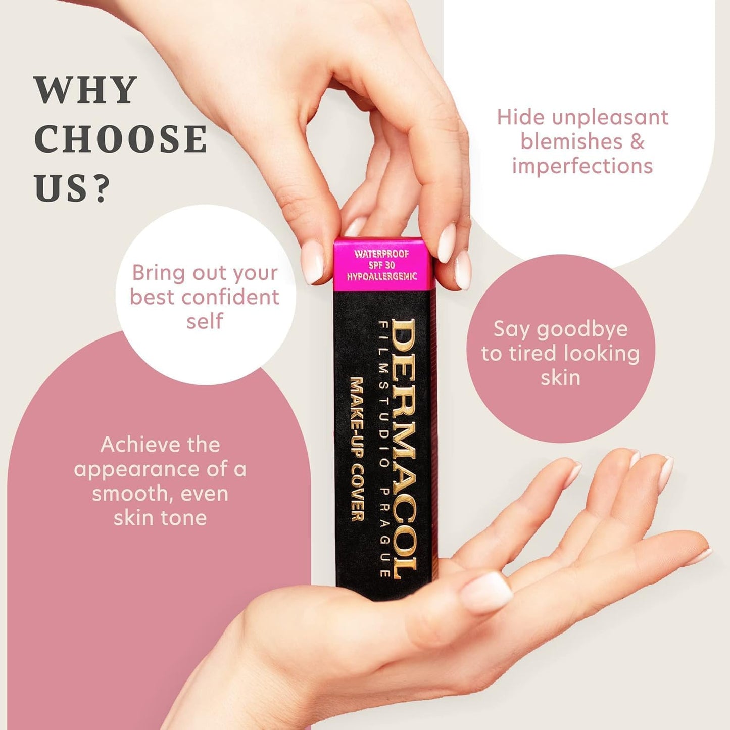 Dermacol Mini Full Coverage Foundation - Matte Liquid Makeup with SPF 30 | Waterproof for Oily Skin & Acne, Shade 207