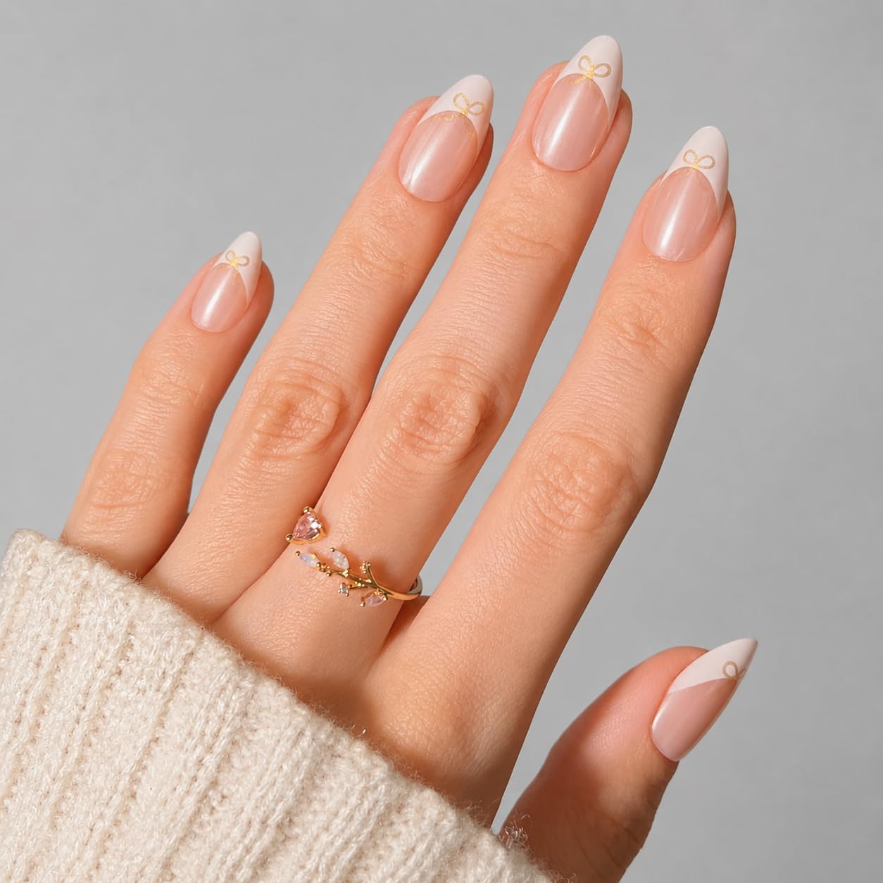 French Tip Press On Nails - Stiletto Fake Nails, 30 Nails in 15 Sizes, Reusable Salon Quality | Easy Application