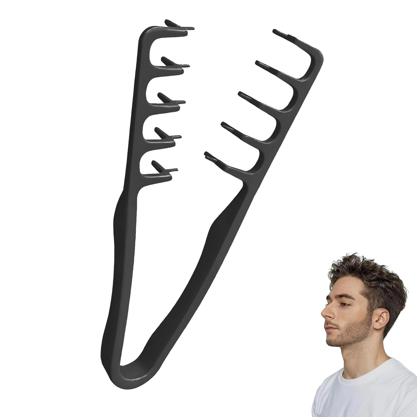 Volumizing Texture Comb - Wide-Tooth Styling Tool for Men & Women | Black