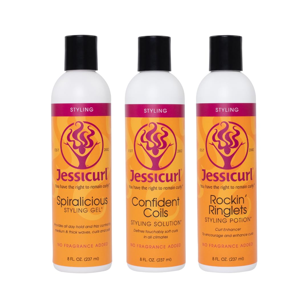 Jessicurl A Lot of Hold Bundle - Strong Hold Hair Styling Products for Curly Hair