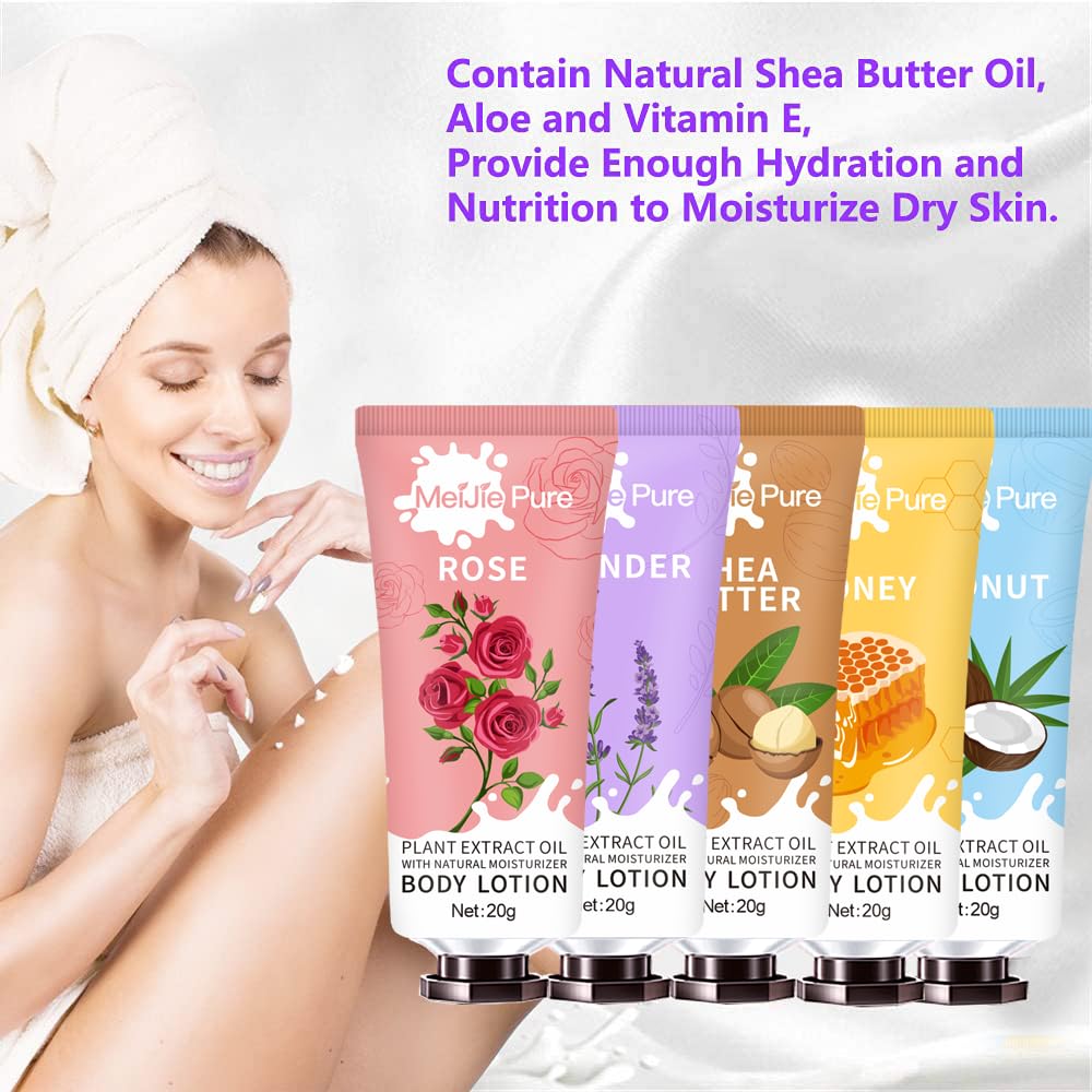 20 Pack Lotion for Women,Body Lotion for Dry Skin,Mothers Day Gifts,Teacher Appreciation Gifts,Nurses Gift,Thank You,Travel Size Natural Fragrance Body Moisturizer With Shea Butter,Baby Shower Favors