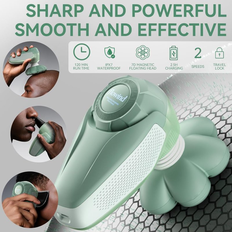 3-in-1 Groomer Shaver for Men, Bald Head Shaver & Beard Trimmer, Men’s Electric Shavers Wet/Dry IPX7 Waterproof, 120-Min USB Rechargeable Razor for Face & Body, Ideal Grooming Gift Set for Men