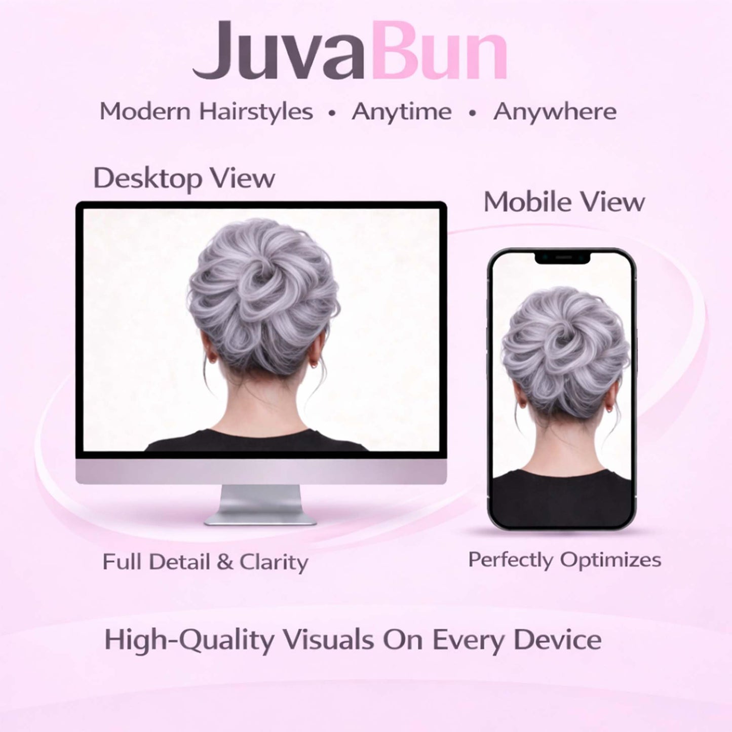 Juvabun Messy Bun 2.0 Light Gray Messy Bun Hair Extension Soft Lightweight Hair Bun Scrunchie for Women Everyday Wear