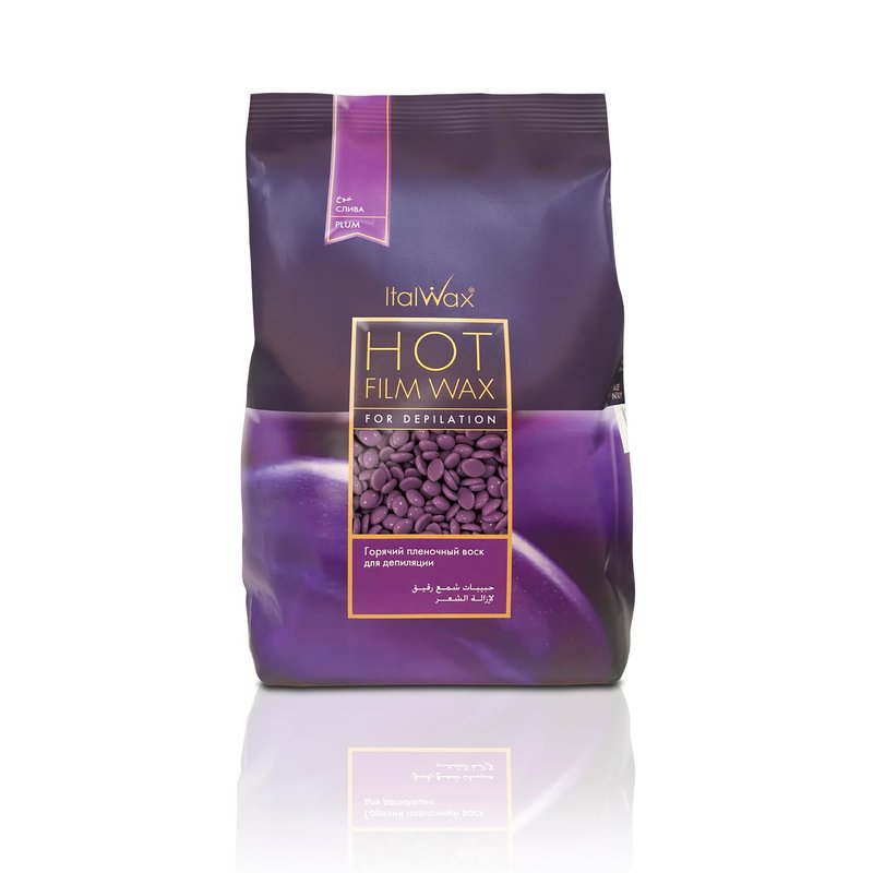 Italwax Classic Line Plum Hard Wax Beads 2.2 lb (1 kg) – Long Setting Stripless Wax for Beginners & Large Areas – Made in Italy