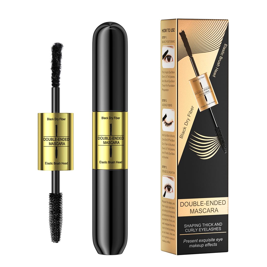 Fiber-infused Mascara, Black Tiny Fibers included Mascara to Extend and Elongate Eyelash, for Maximum Volume and Curl Effect by “Linble”