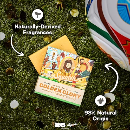 Dr. Squatch FIFA World Cup 2026 Bar Soap Set - Golden Glory (5 oz, 3-Pack)