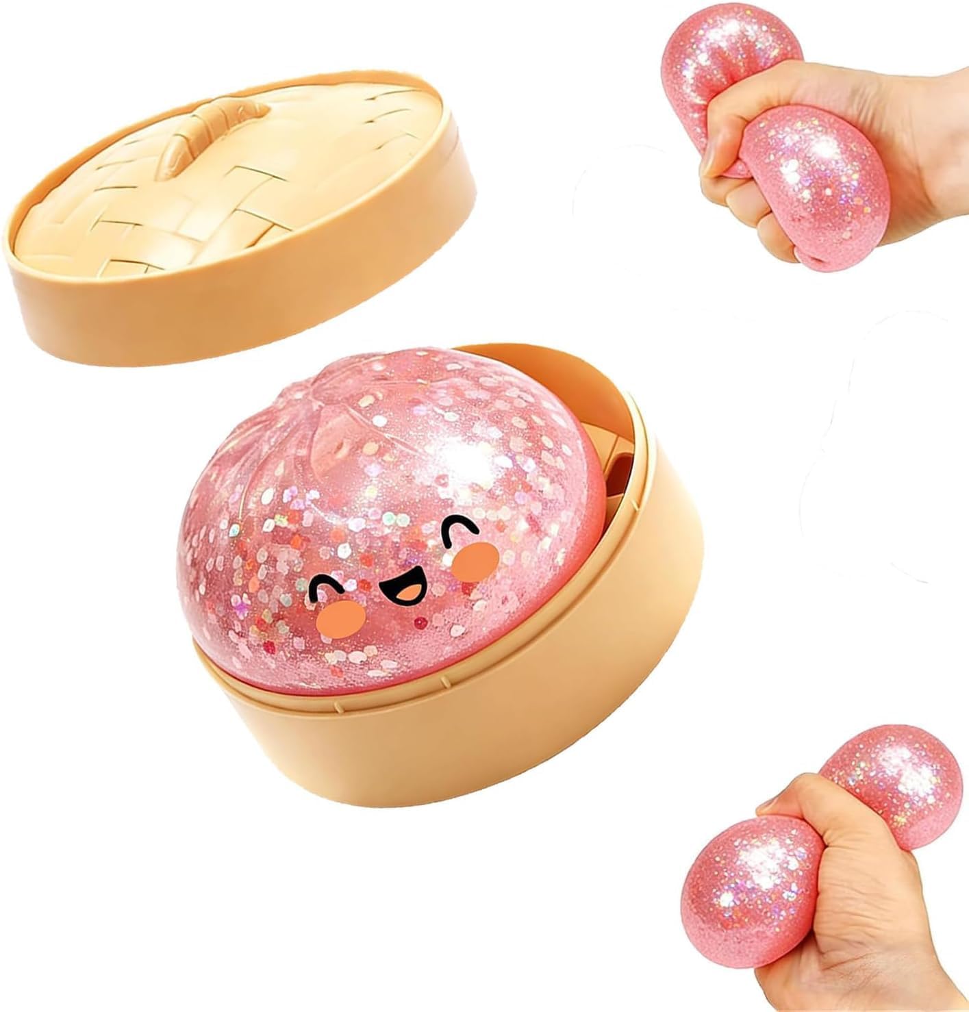 Colorful Dumpling Squishy Stress Balls - Soft Decompression Dough for Adults | Easter Gift (Gold)