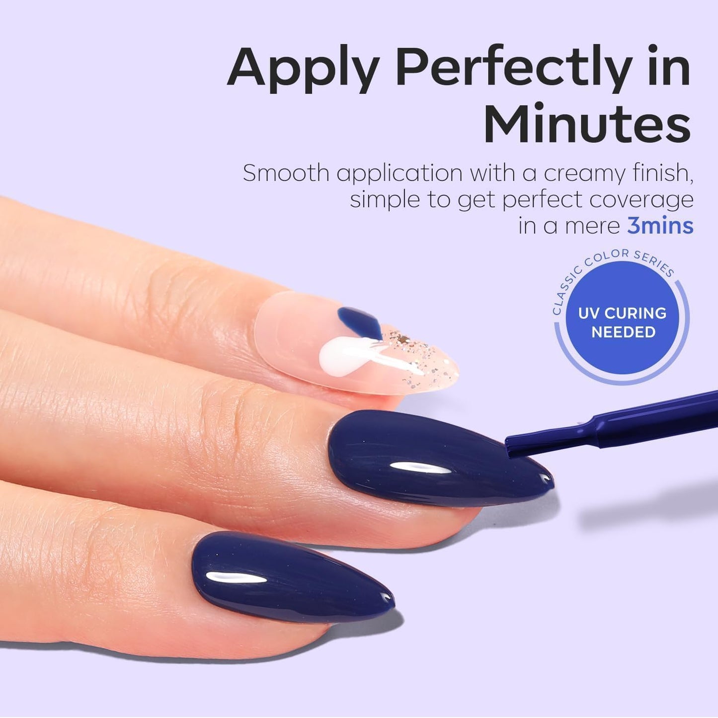 Blue Gel Nail Polish - Navy Blue Deep Color Soak Off for DIY Manicure Art | 15ML