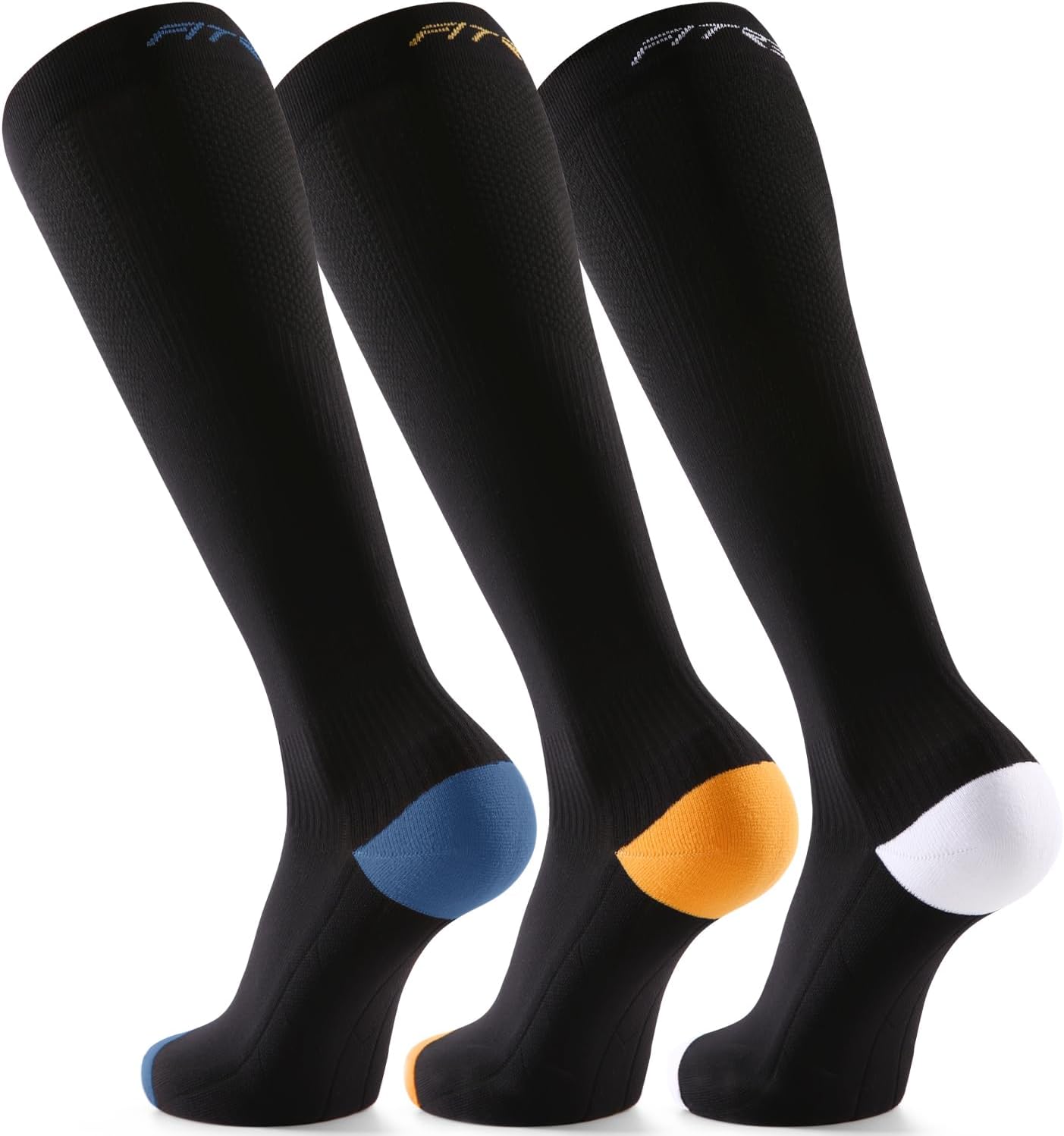 FITRELL Compression Socks for Men & Women - 20-30mmHg Circulation Support | 3 Pairs