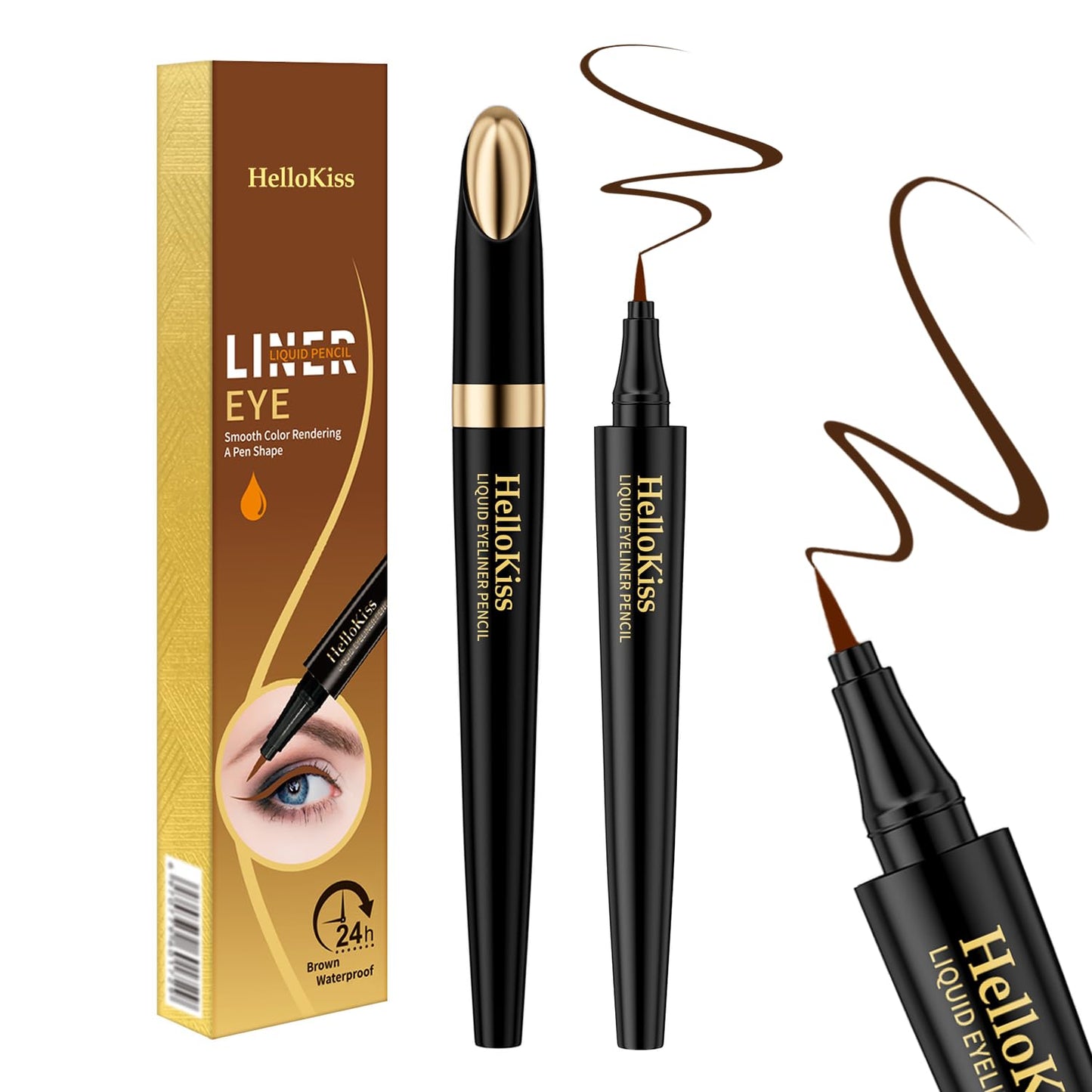 QIC Liquid Eyeliner,Waterproof Liquid Eye Liner, Long-Wearing,Smudge-Proof， Ultra-Smooth, Eyeliner Pen, Vegan Formula,Ultra-Fine Nib