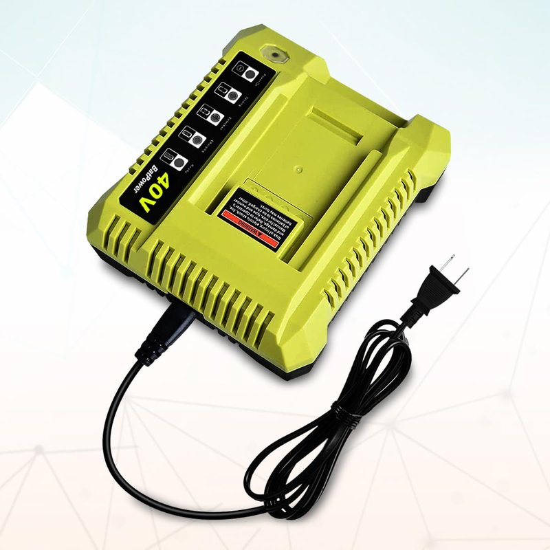 BatPower 6.5Ah 40V Battery & Charger Combo Compatible with Ryobi 40 Volt Lithium Cordless Outdoor Tools, High Output Replacement Battery Pack and Charger Set for 40V Mowers and Blowers (2-Piece Set)
