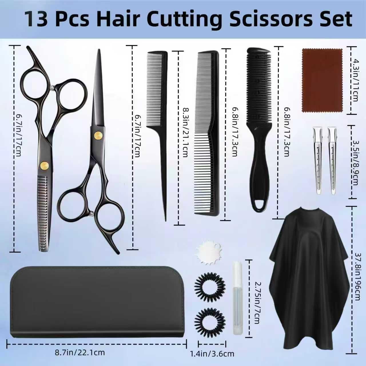 Professional Hair Cutting Scissors Set - Stainless Steel Shears & Thinning Scissors for Men, Women, Kids | Salon & Home Use