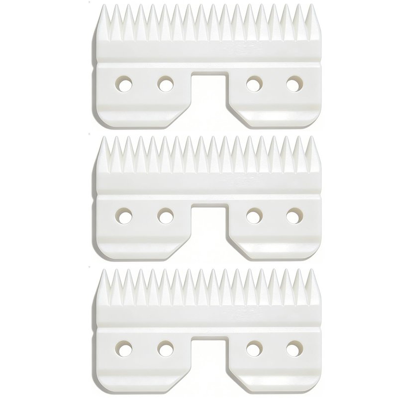 GR8GR8 3 Pcs Fast Feed Ceramic Clipper Blades Replacement Set, Oster Clipper Blades Compatible with Oster Fast Feed Clipper, Oster A5 Fast Feed, and Wahl KM Series, Premium Ceramic Blade- White