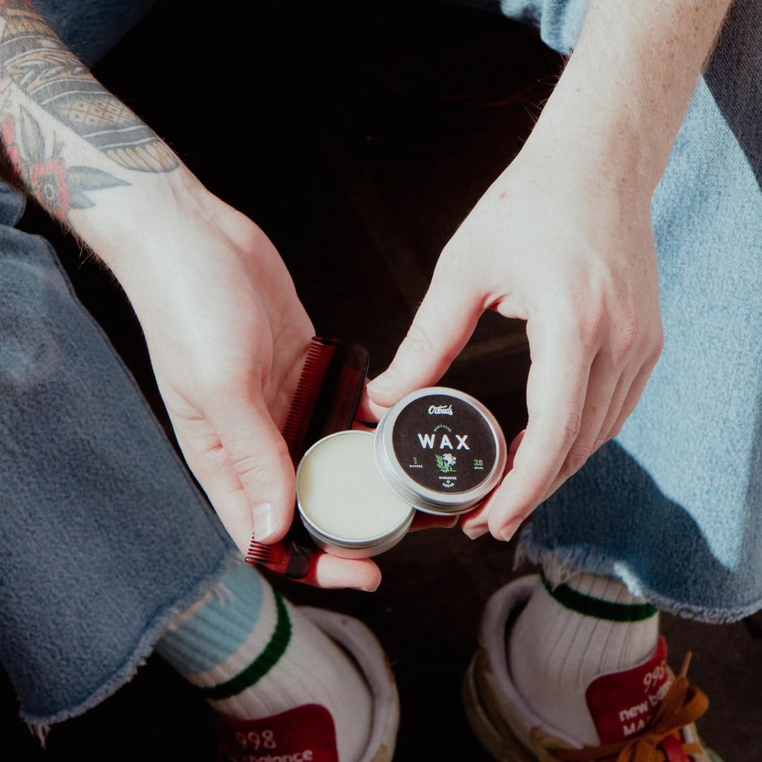 O'Douds Mustache Wax - Daily Natural Moustache & Beard Styling with a Firm Hold, Natural Shine - Plant-Based, Vegan Ingredients for Grooming, Shaping, & Conditioning, Oakmoss & Cedar Scent, 1 oz.