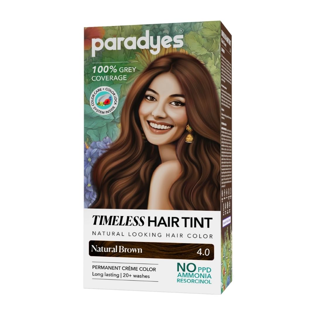 Mini Timeless Hair Tint - Permanent Creme Hair Color for Complete Grey Coverage | Natural Brown, 60g