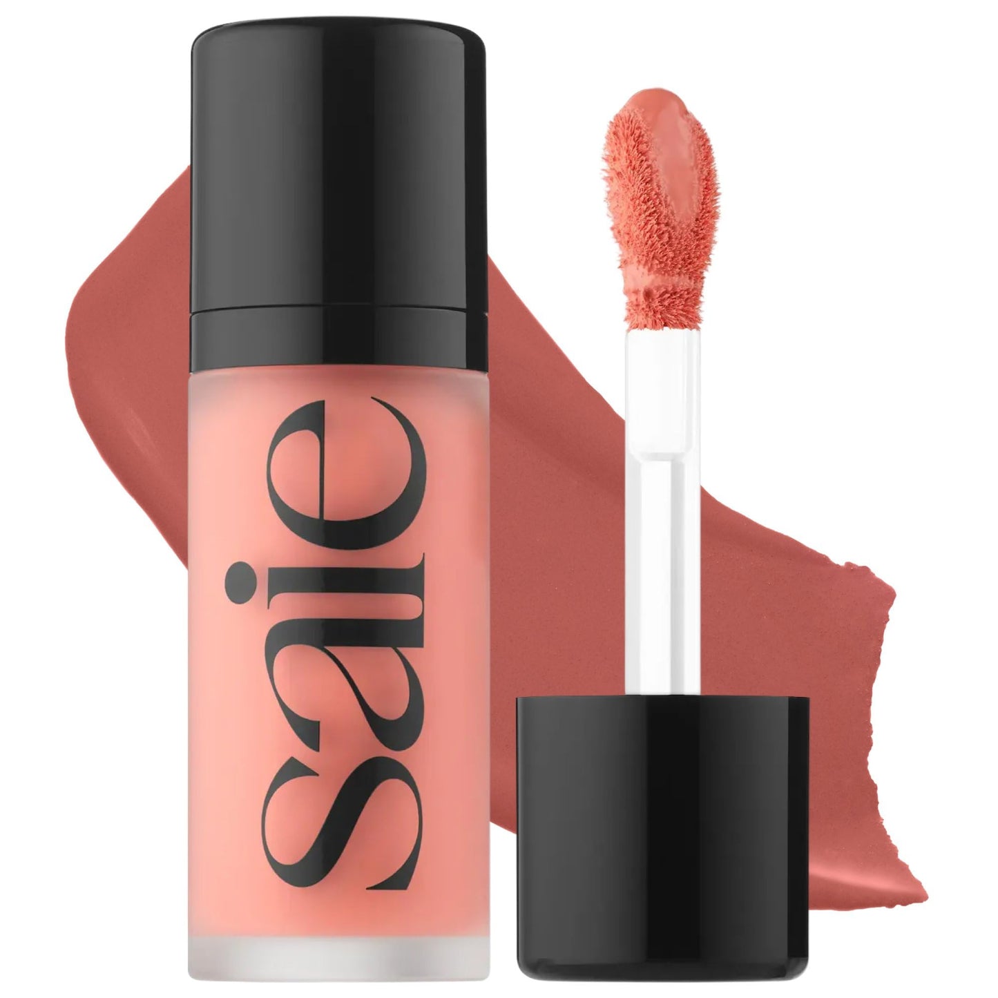 Saie Dew Liquid Blush for Cheeks - Hydrating Cream Blush Stick with a Blendable + Buildable Formula - Skincare Infused Dewy Cheek Tint for a Natural Flush - Glowy Makeup Essential - Cutie (.40 oz)