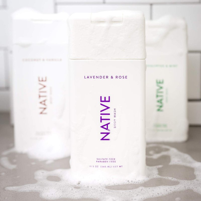 Natural Body Wash for Women & Men - SLS & Paraben Free | Cucumber Mint, Coconut Vanilla, Lavender Rose - 3 Pack