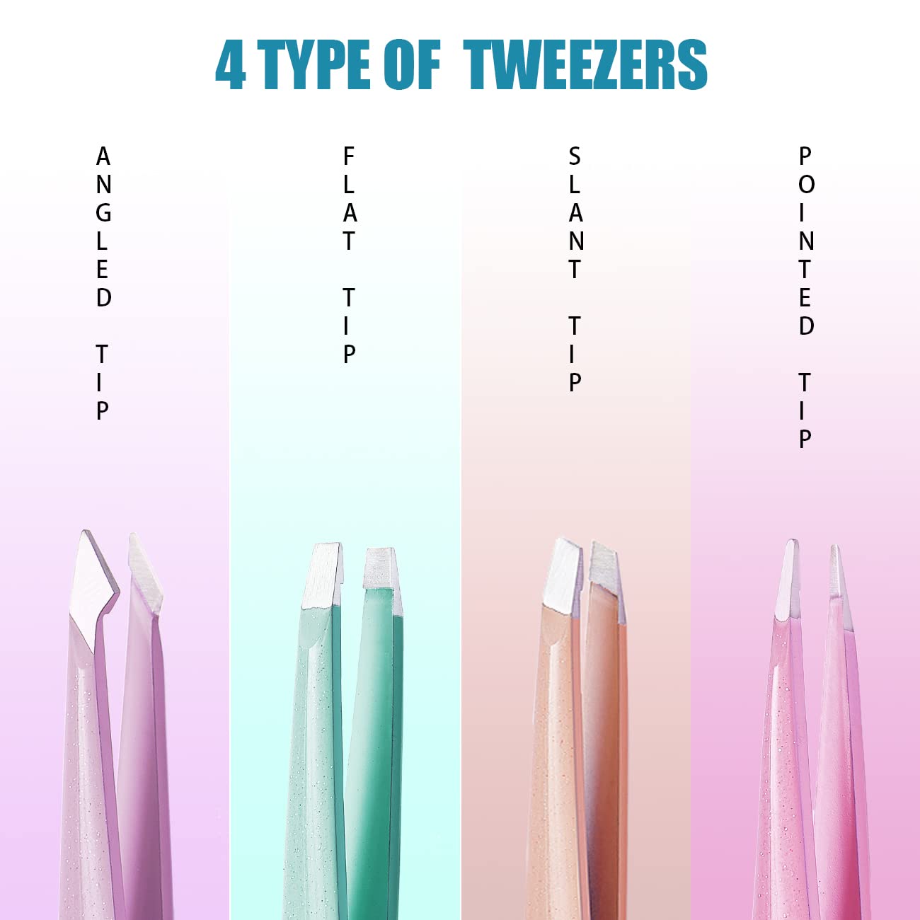 Tweezers for Women 6PCS, Professional Tweezers for Eyebrow, Precision Eyebrow Tweezers Set for Eyelash/Ingrown Hairs/Splinter/Facial Hair Removal by MAYKI