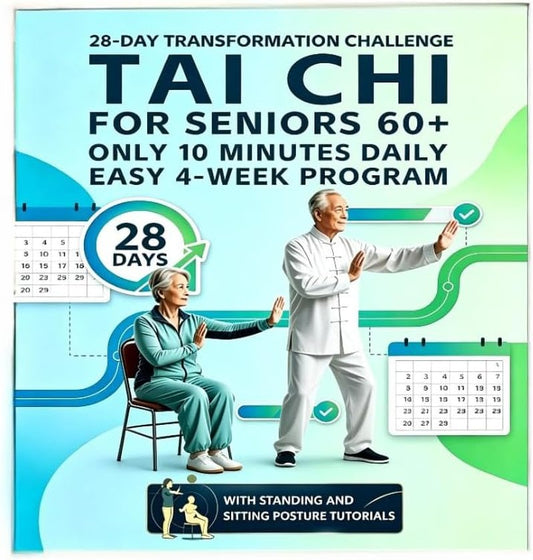 Tai Chi Walking Chart for Seniors - 28-Day Workout Plan for Weight Loss & Flexibility | Spiral Bound Exercise Book (5.7x8.3 Inch)