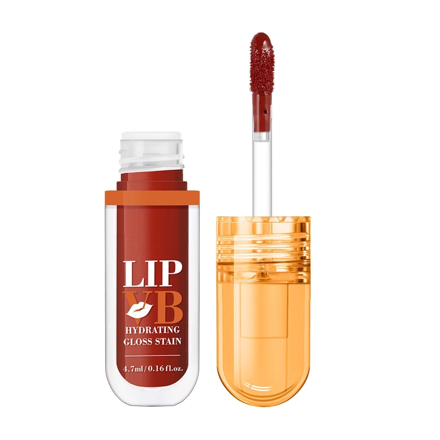 LIP VB Hydrating Gloss Stain – Lip Tint Gloss with 12HR Hydration Long-Lasting Moisture & Shine, Smooth Lip Stain with Glossy Finish, Non-Sticky, Rich Color for All Skin Tones (#5 FIERY BLAZE TINT, 1)