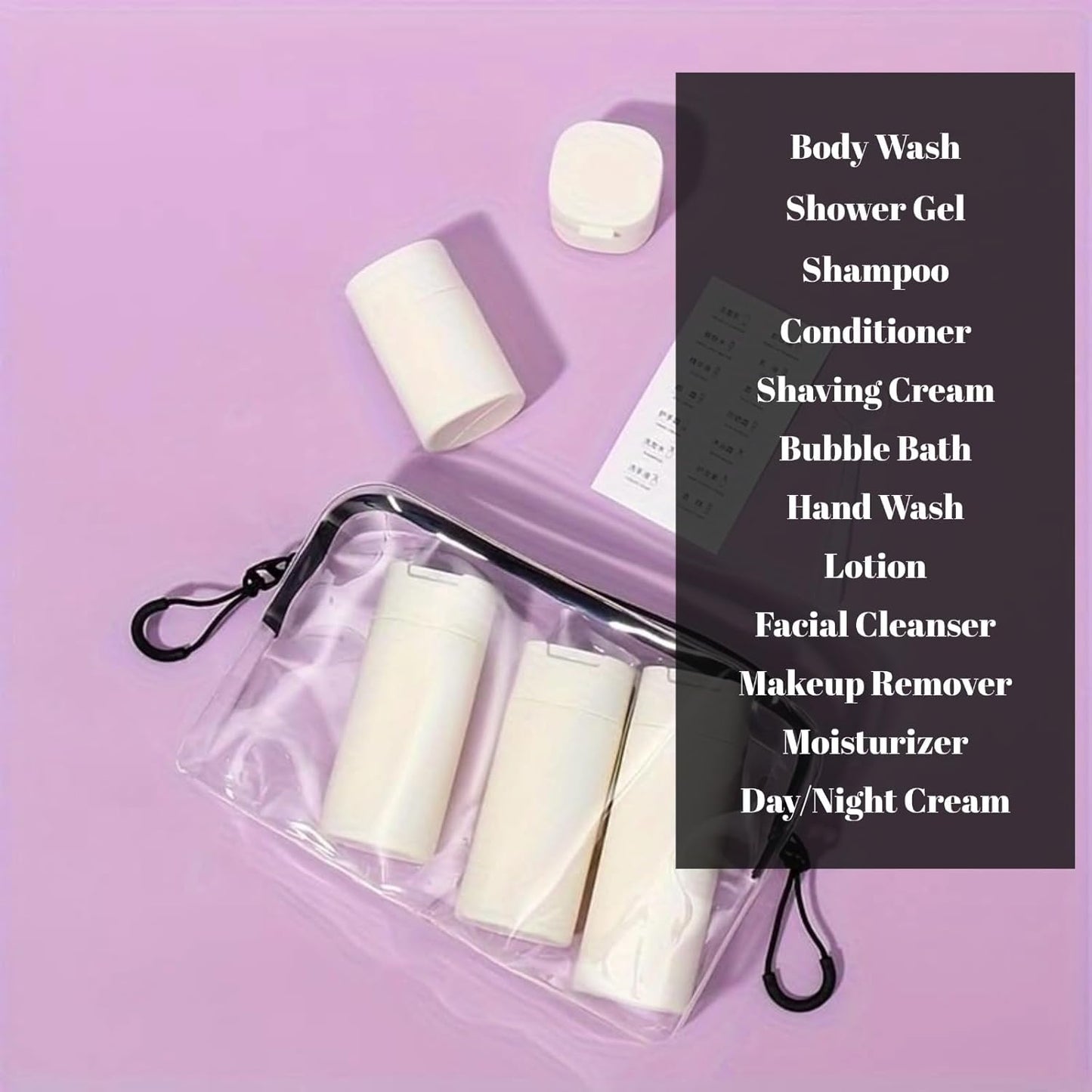 Travel Cream Dispenser Bottles Set - 5pcs TSA Approved Toiletry Containers for Travel Essentials