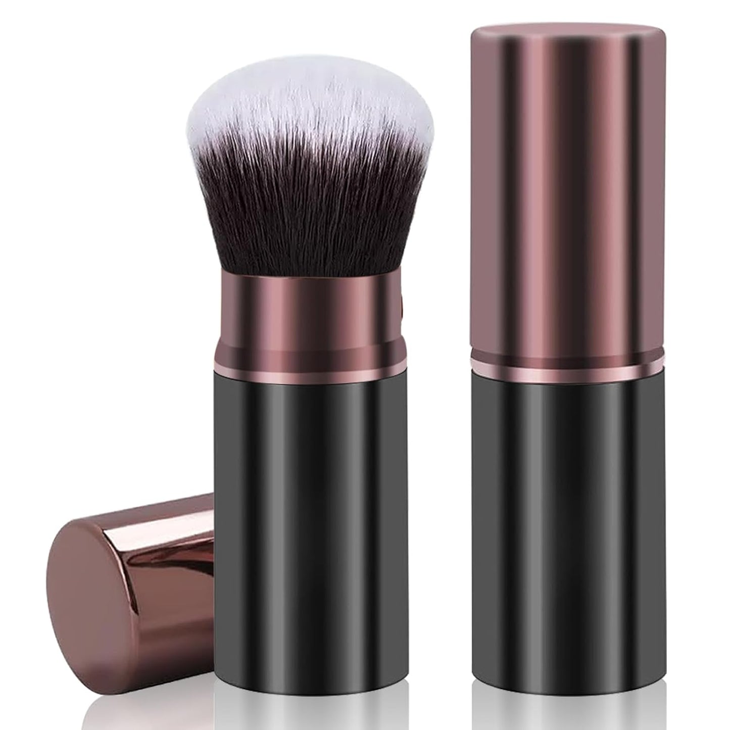 Retractable Kabuki Makeup Brush - Professional Travel Powder Brush for Flawless Blending | Ideal for Liquid, Cream, Blush & Bronzer