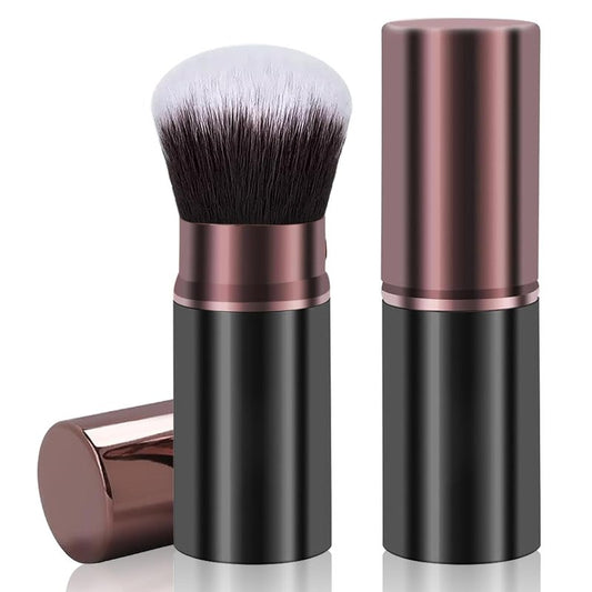 Retractable Kabuki Makeup Brush - Professional Travel Powder Brush for Flawless Blending | Ideal for Liquid, Cream, Blush & Bronzer