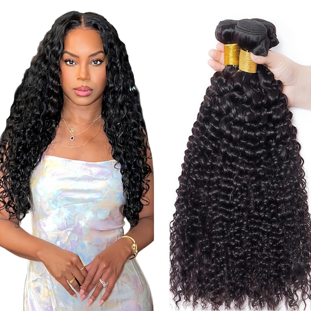 Water Wave Human Hair Bundles Water Wave Bundles Human Hair Natural Black Color 1B Bundle Unprocessed Virgin Wet And Wavy Bundle 150g 12 14 16 Inch