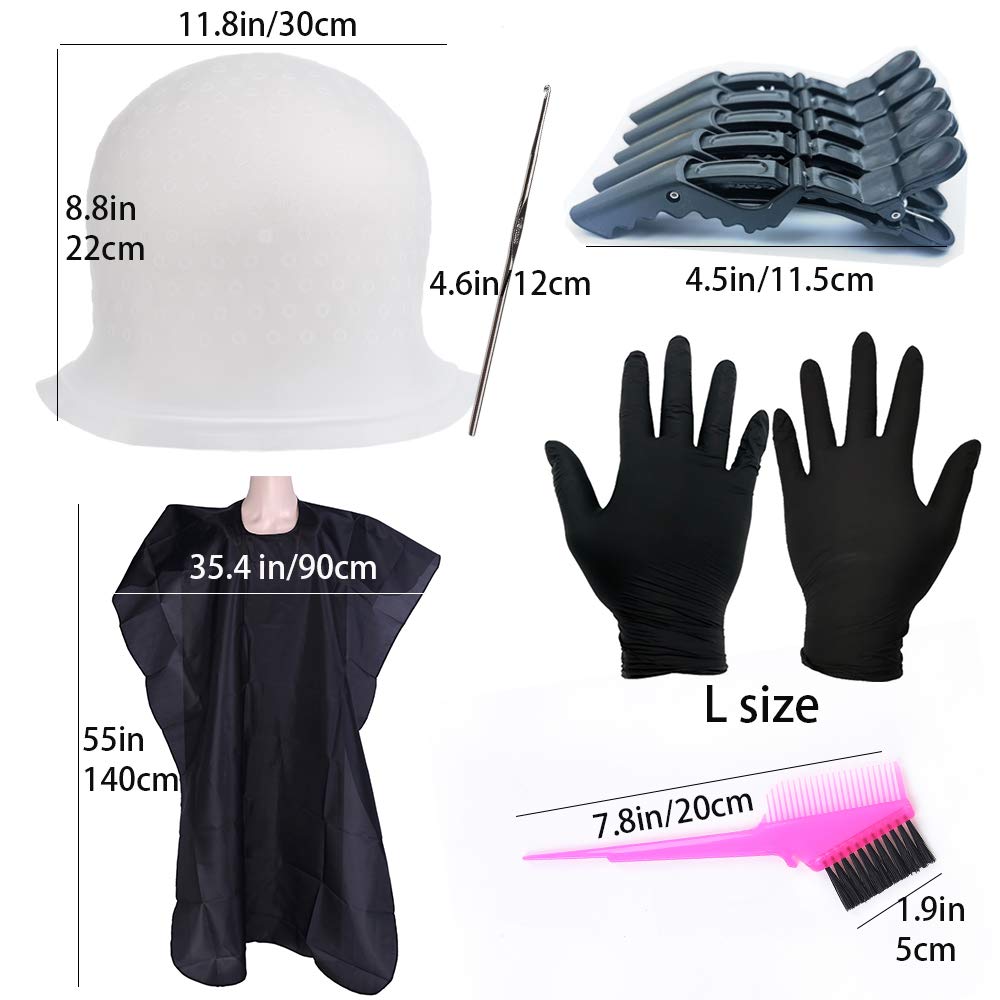 Silicone Highlight Caps Set - Professional Reusable Hair Dyeing Tools | 2 PCS with Hooks for Easy Application