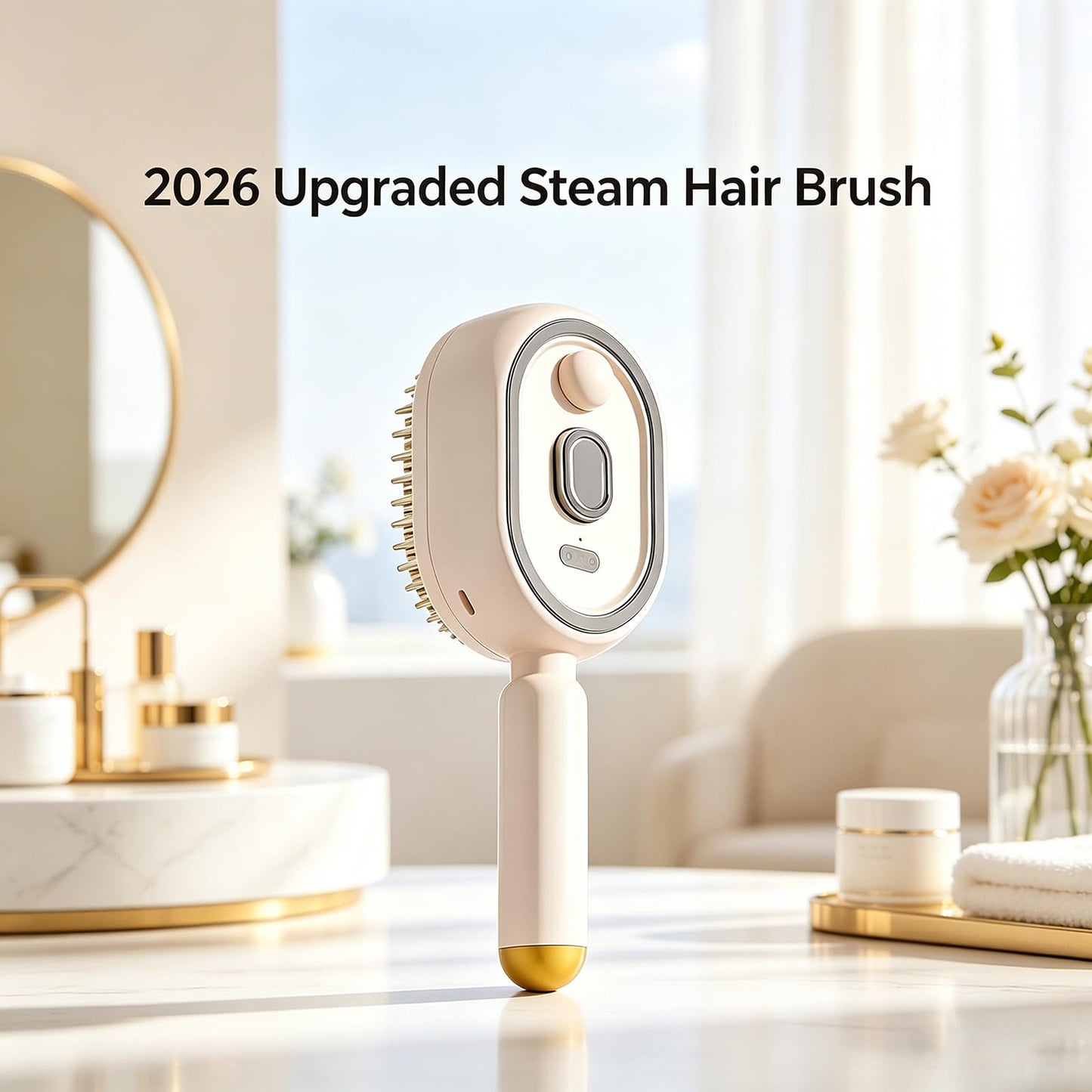 2026 Upgraded Electric Steam Hair Brush for Women, Rechargeable Spray Air Cushion Comb, Detangling & Anti-Static, Reduce Frizz, Smooth & Nourish for All Hair Types (Purple)