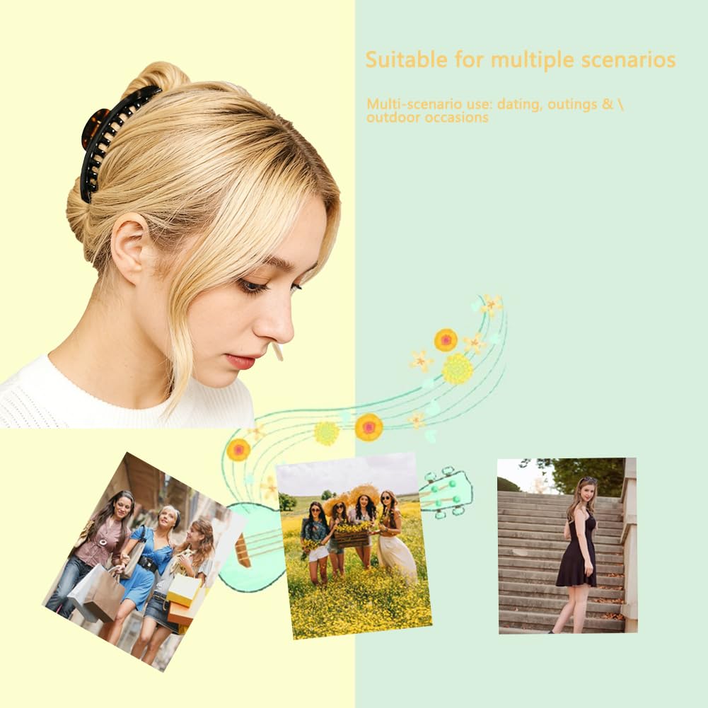 8 Pcs Banana Clips for Hair Mixed Color,Banana Claw Clip for Thin Fine Thick Curly Hair,Strong Grip Banana Hair Clip for Women Daily Wear