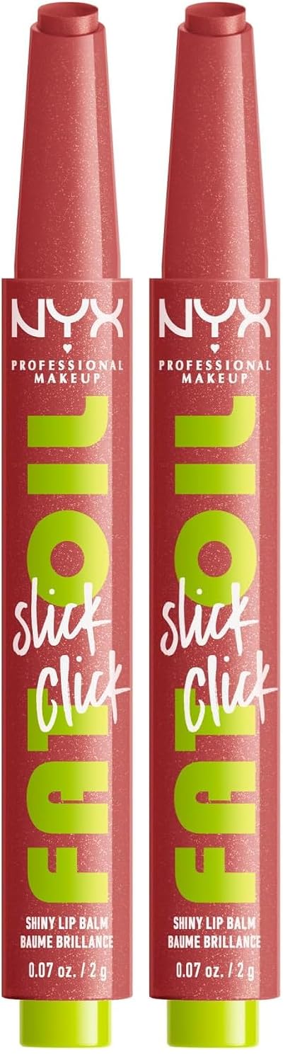 NYX Professional Makeup Fat Oil Slick Click | Lightweight, Buildable Vegan Lip Balm - Richly Pigmented, No Filter Needed