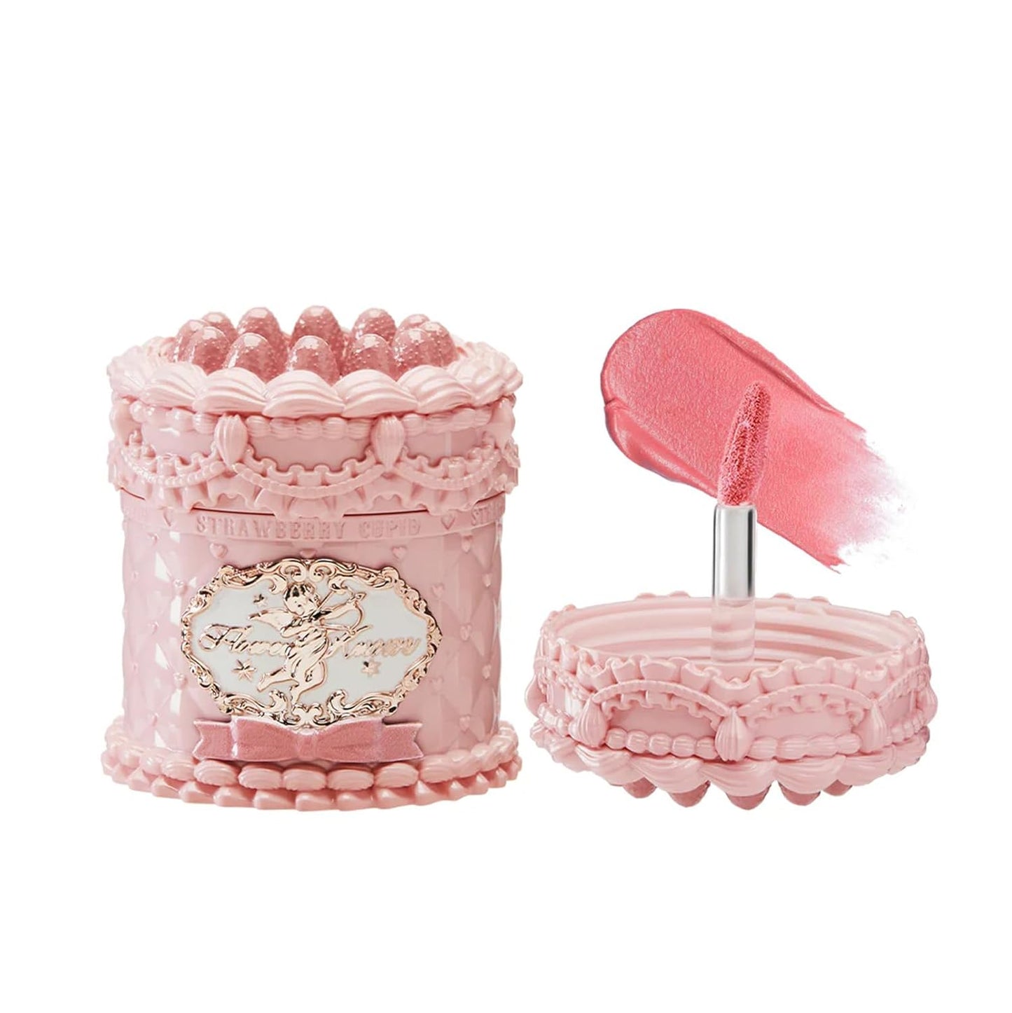 Flower Knows Strawberry Cupid Cake Lip Cream - Mauve Rose Pink Velvet Matte, Lightweight Hydrating Formula, Vegan