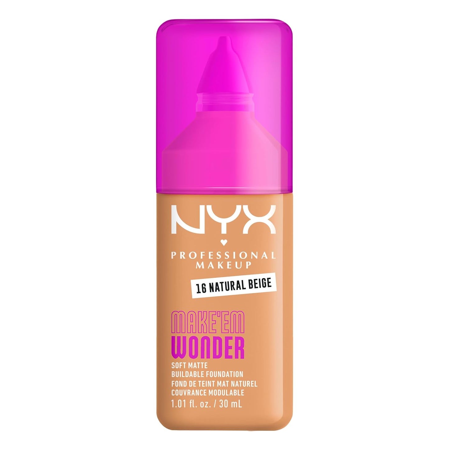 NYX Professional Makeup Liquid Foundation - 24HR Soft Matte Finish, Buildable Full Coverage | 12 Natural