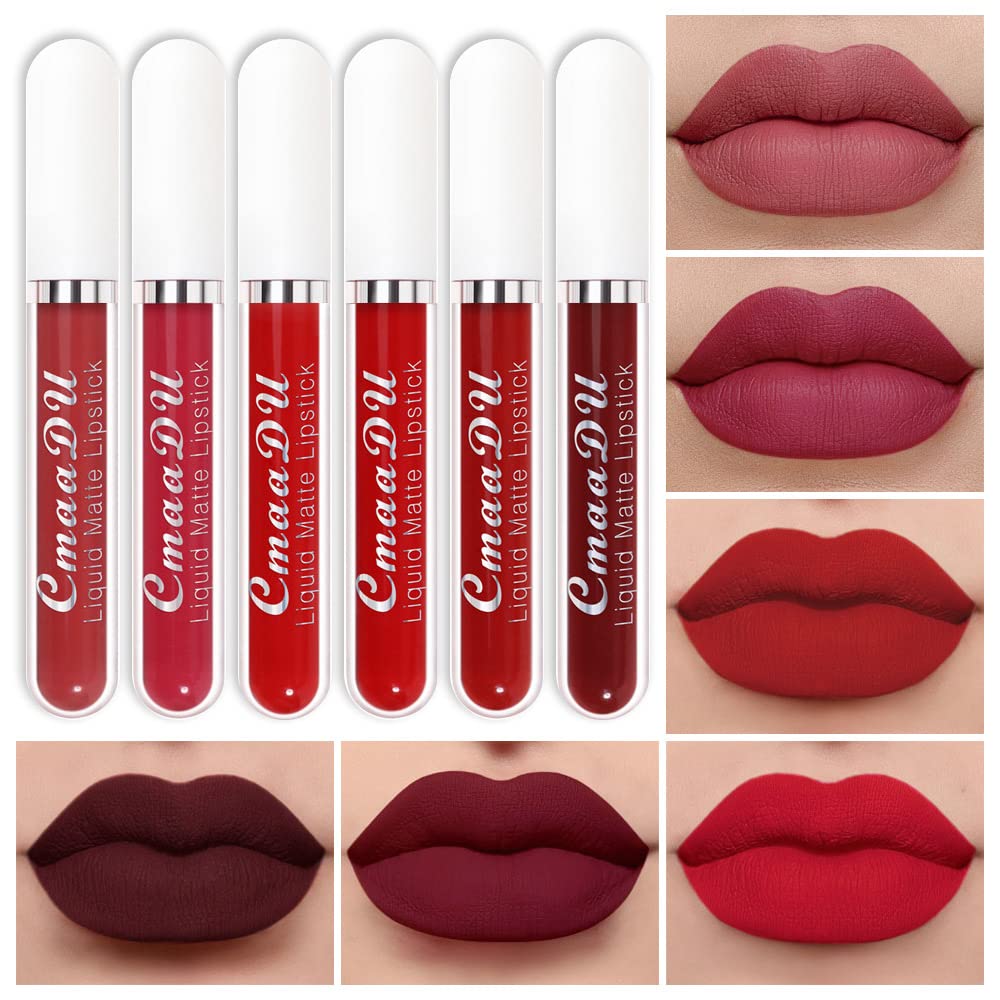Matte Liquid Lipstick Set - 6 Pcs Dark Light Nude Brown Shades | Long-Lasting Velvet Finish for Black Women