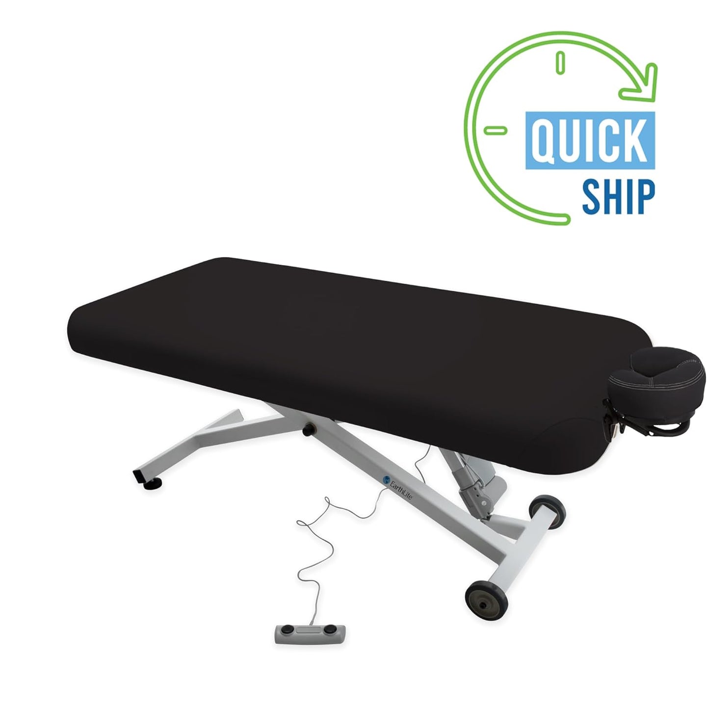 EarthLite Ellora Electric Lift Massage Table - Flat Top Design | 32" x 73" | Made in USA, Black