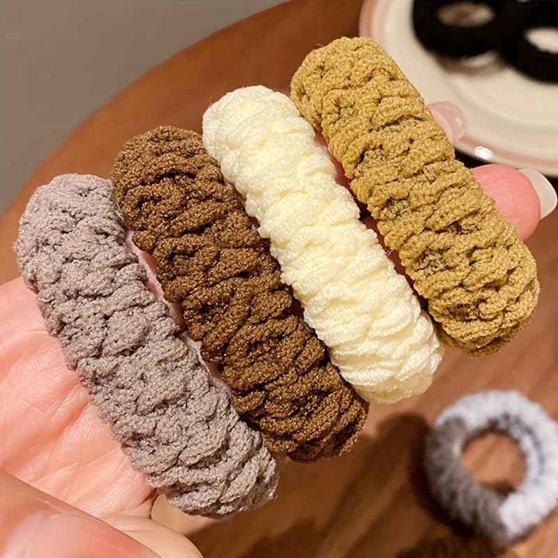 Thick & Durable Hair Ties for Women - High Elasticity Solid Color Ponytail Holders | 6pcs Set