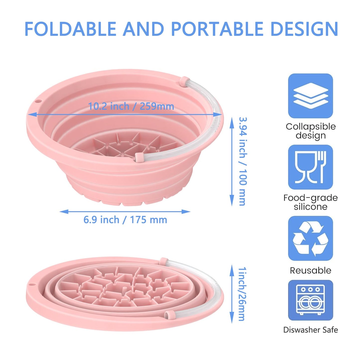 2026 Upgraded Face Bowl for Ice - Foldable Silicone Facial Ice Bath Bowl, Facial Cold Plunge with Breathing Tubes for Skin Tightening, Skincare Routine, Home Travel