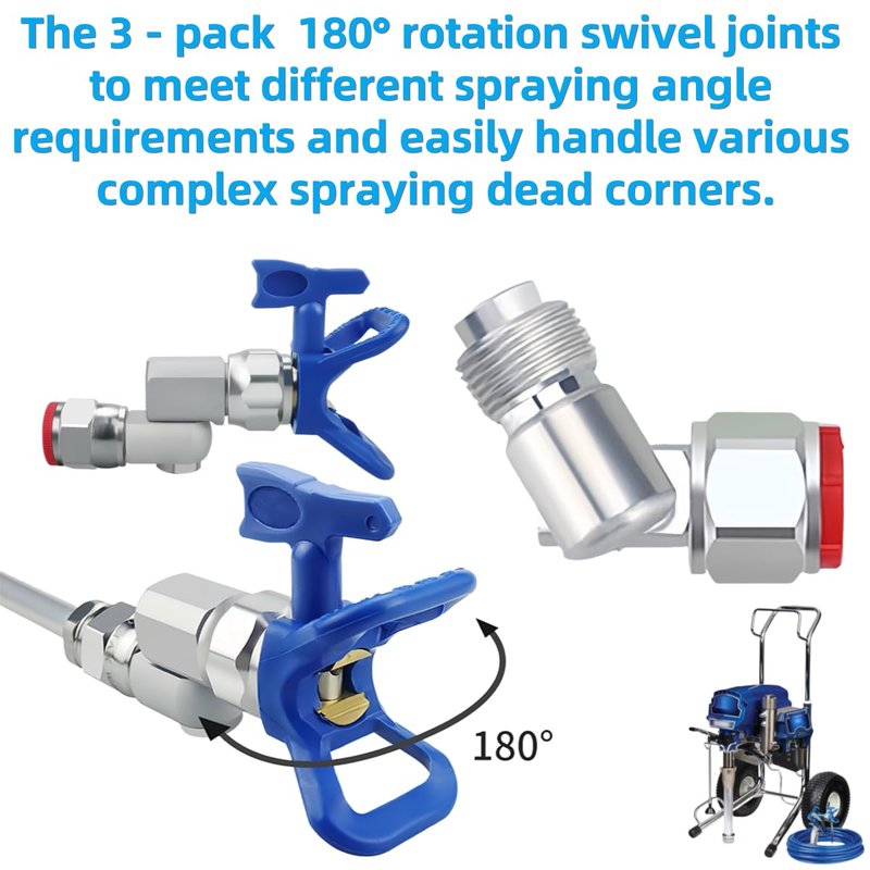 3 Pack 235486 7/8" Airless Spray Gun Swivel Joint |180° Rotation | Compatible with Graco/Wagner/Titan Sprayers,High Pressure, Leak Resistant, and Adjustable,3600PSI Maximum Working Pressure