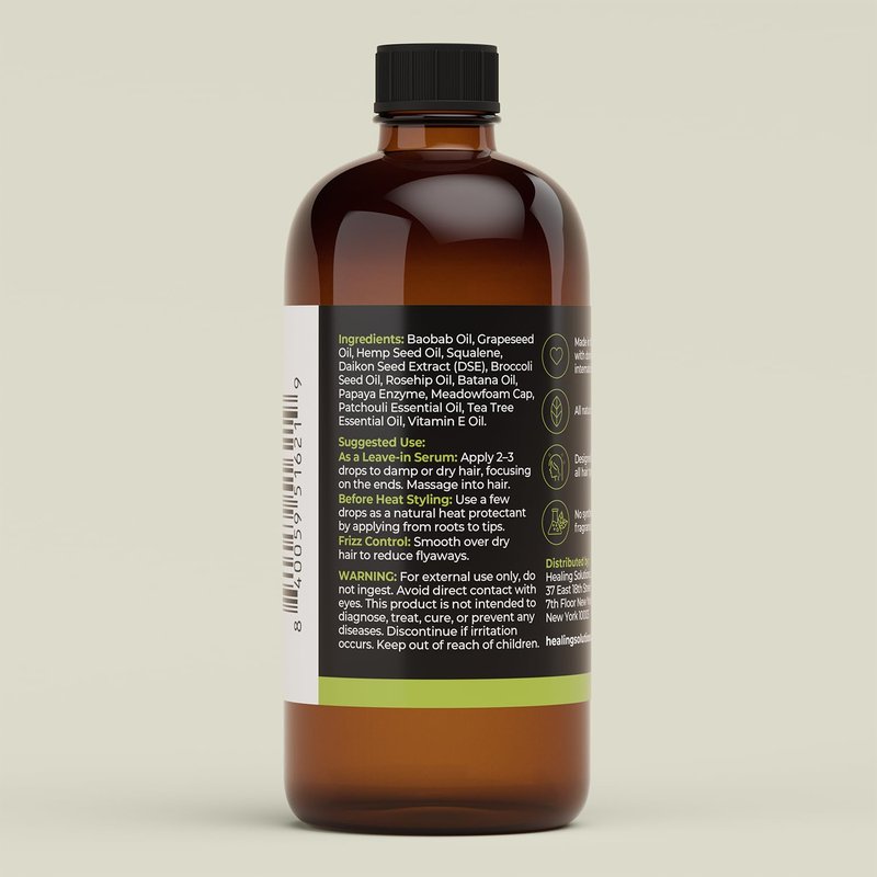 Healing Solutions – Shine Ultra-Lightweight Hair Oil, All Natural 4oz, Supports Resilience, Shine, & Frizz Control, For All Hair Types