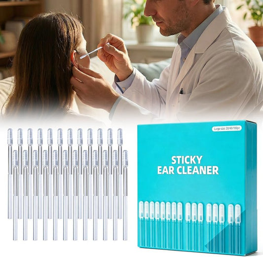 Sticky Ear Cleaning Stick - Reusable Adhesive Ear Cleaner Picks | Gentle Soft Tool with Dust Cover - 24pcs