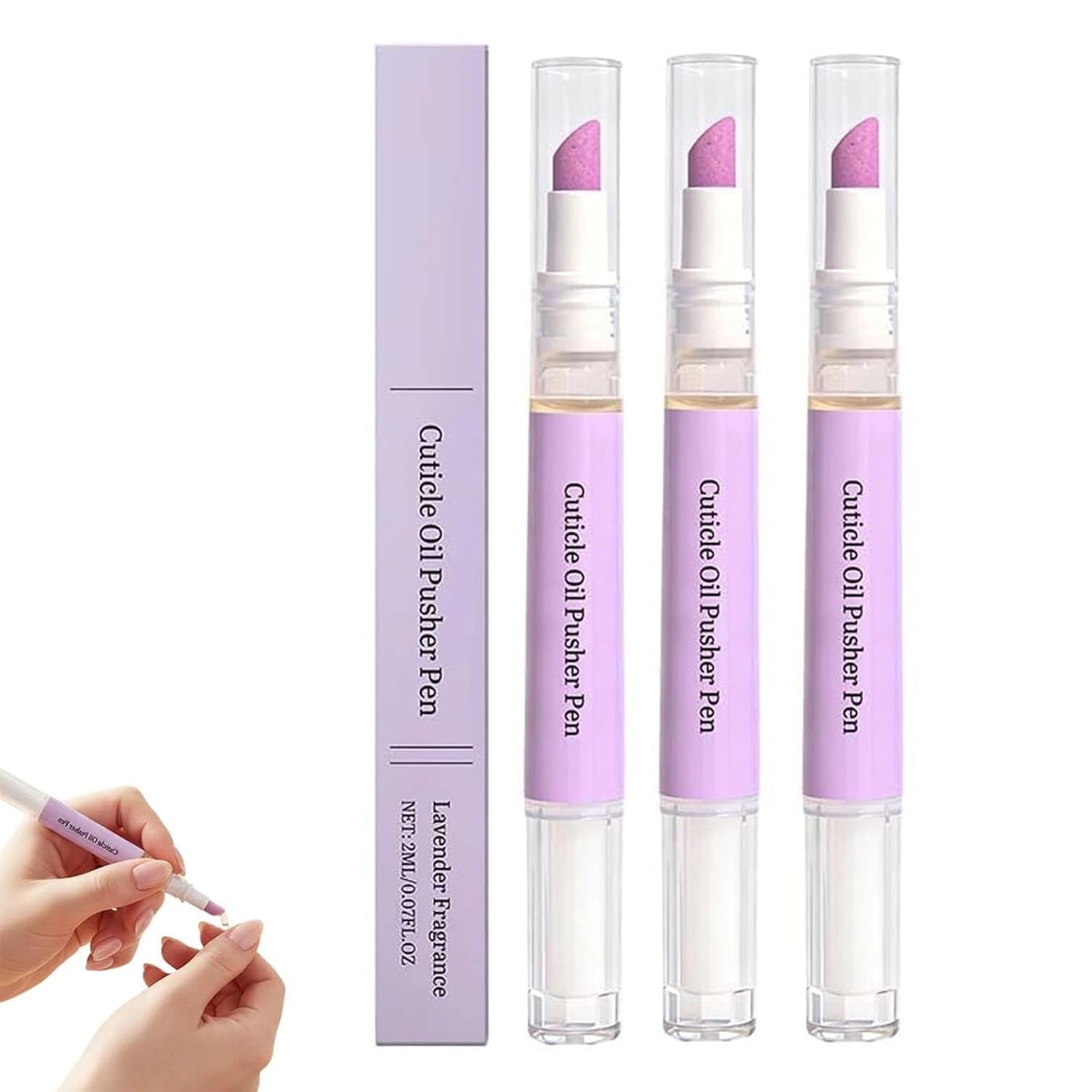 2-in-1 Cuticle Pusher & Oil Pen Set - Portable Nail Care Tools for Dry, Damaged Nails | Moisturizes & Strengthens