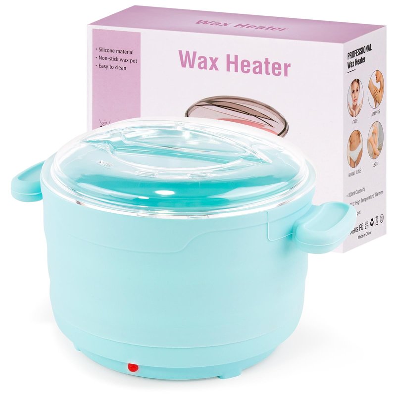 Silicone Wax Warmer for Hair Removal, Foldable Hot Wax Melter Machine for Hard and Soft Wax Beads, 18.6oz Electric Waxing Kit Silicone Heater Pot for Full Body, Legs, Face, Eyebrows & Bikini