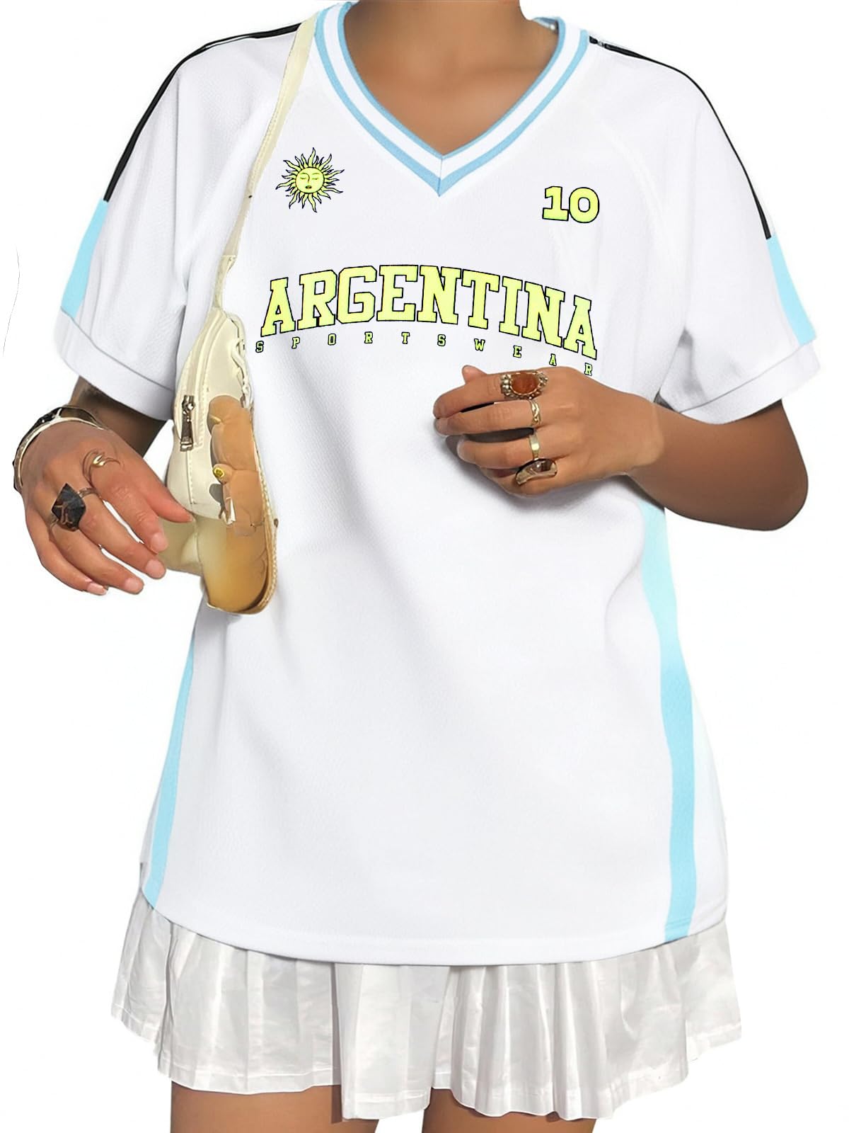 Soccer Cup 2026 Shirt Women Brazil Jersey Mexico Shirts USA Soccer Top Soccer Jersey Shirts Y2k V Neck Soccer Fans Tee Top