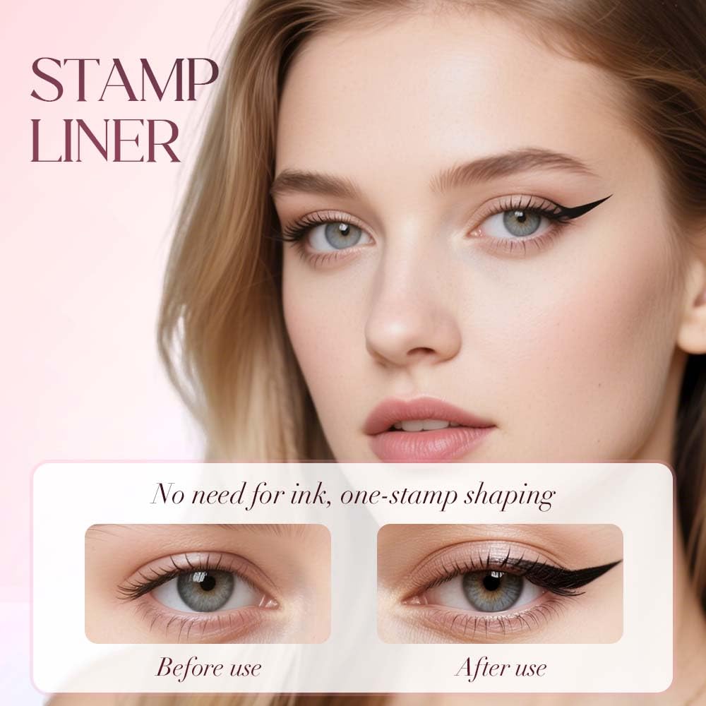 AIIONP One-Piece Eyeliner Stamp, 2025 Upgraded Foldable Eyeliner Stamp for Perfect Wings, Waterproof Eyeliners Tool, Smudge Proof Eyeliners Pen for Beginners (1pcs Black)