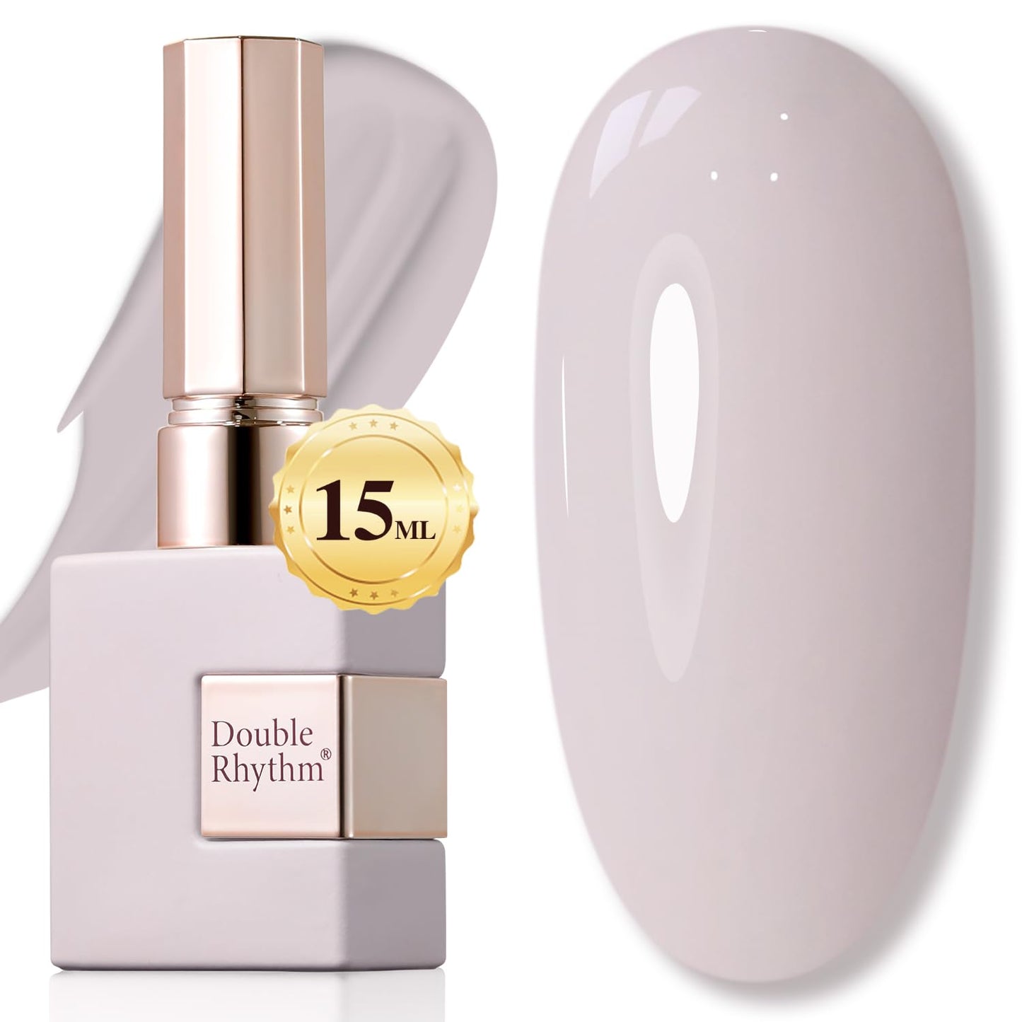 Gel Nail Polish - Double Rhythm 15ML Pearl White Soak Off for Art Manicure | DIY at Home