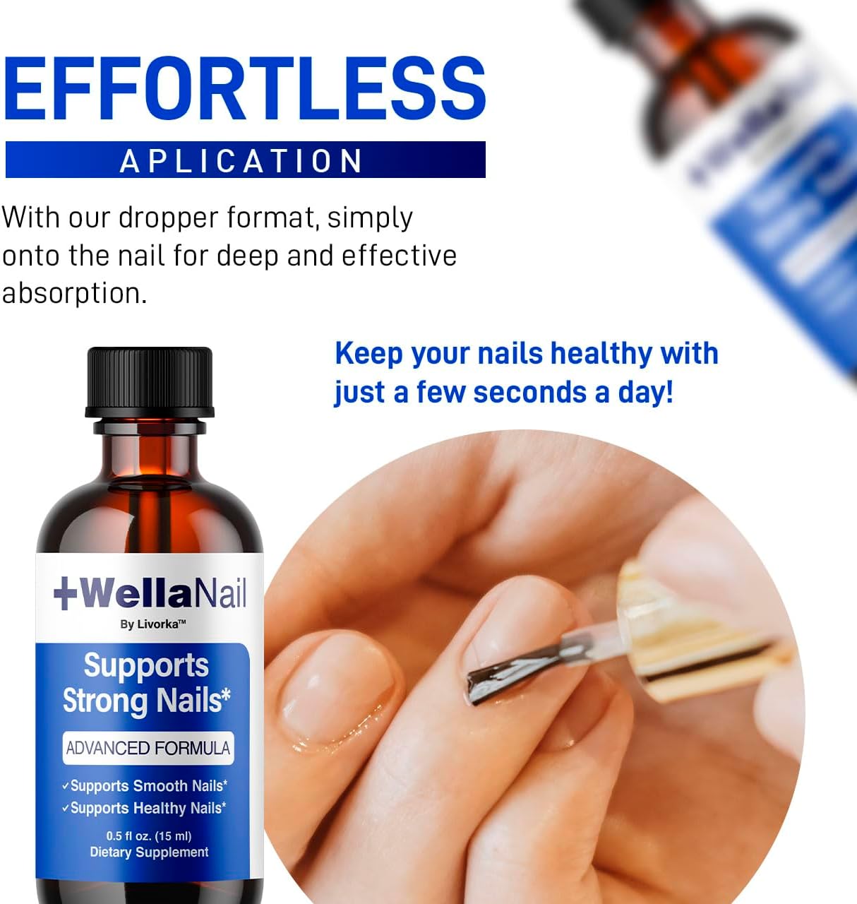 WellaNail Drops - Advanced Liquid Nail Supplement for Maximum Strength | 3-Pack for 3 Months