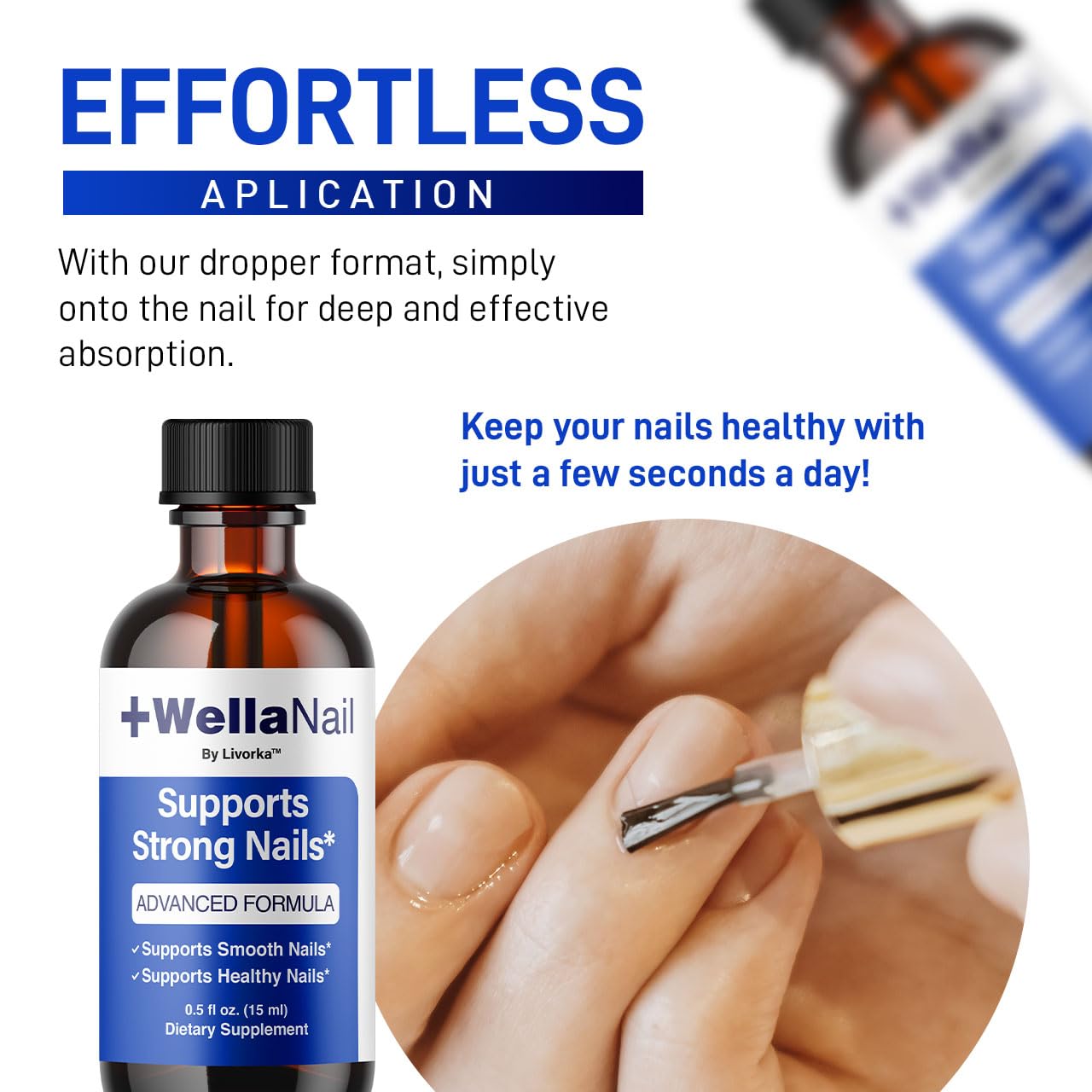 WellaNail Drops - Advanced Liquid Nail Supplement for Maximum Strength & Health | 2-Pack, All-Natural Formula