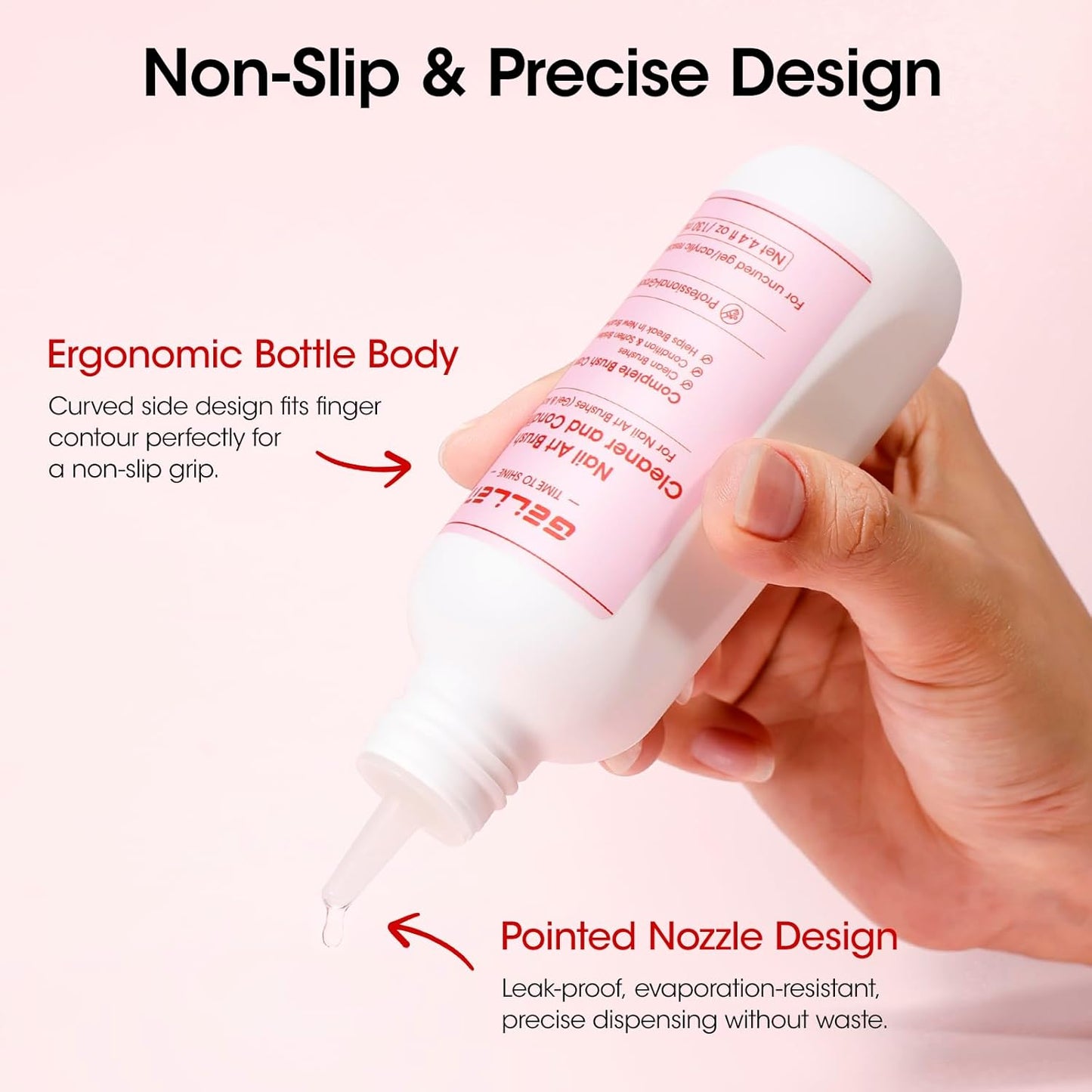 Gellen Nail Brush Cleaner - 130ml Acetone-Free Conditioner for Acrylic & Gel Polish | Oily Formula Restorer